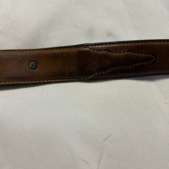 Men’s Silvercreek Classic Brown Leather Belt With Balded Eagle Belt Buckle - Picture 5 of 10